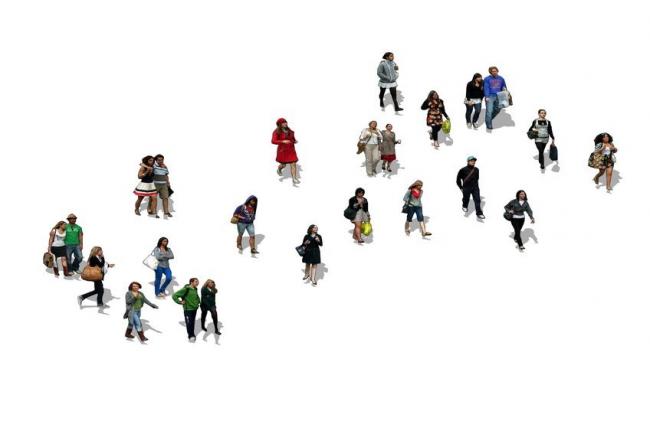 Sketchup素材模型|2D人物组合，素材组件