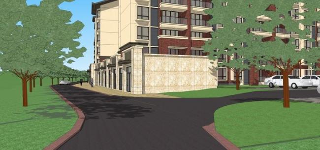 Sketchup住宅模型|多层住宅小区，景观设计，欧式风格，居住建筑