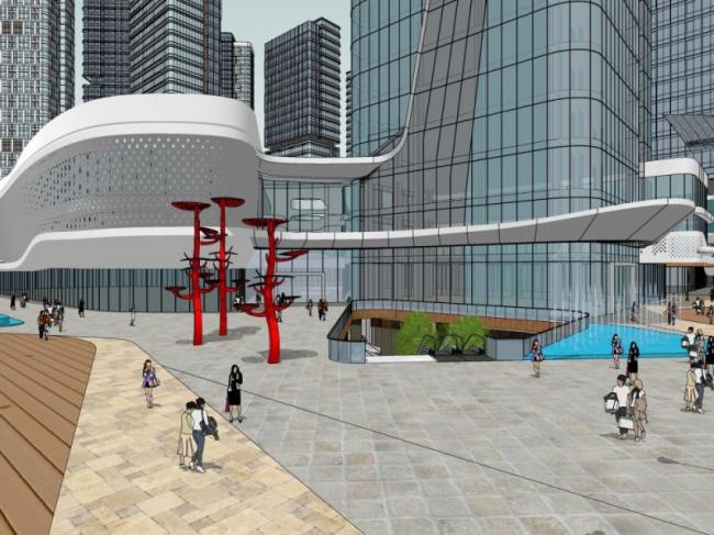 Sketchup住宅模型|超高层住宅小区，现代风格，居住建筑