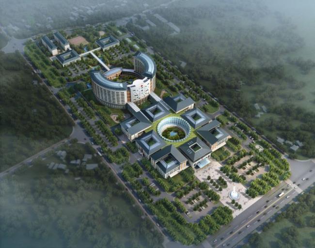 Sketchup医院模型|多层高层混合医院，现代风格，医疗建筑