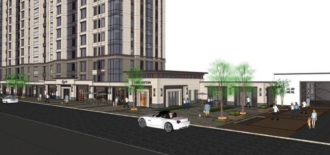 Sketchup住宅模型|高层住宅，底层商业，沿街商业，欧式风格