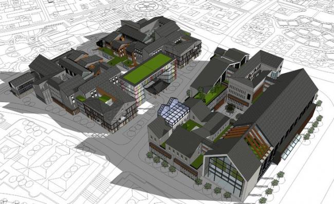 Sketchup办公模型|多层办公，中式风格