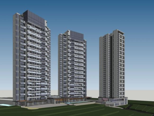 Sketchup住宅模型|高层住宅，现代风格，居住建筑