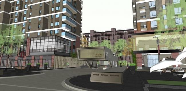 Sketchup住宅模型|万科璞悦湾高层住宅，居住建筑，现代风格