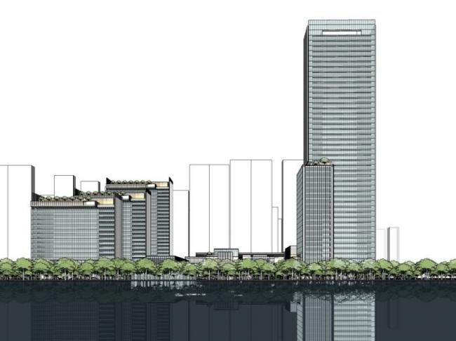 Sketchup综合体模型|高层商业综合体，现代风格