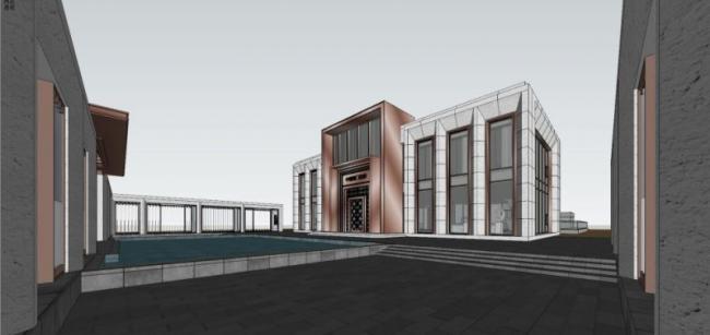 Sketchup商业模型|多层商业售楼处，现代风格