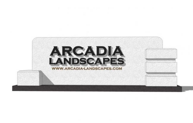 Sketchup素材模型|Logo景墙，现代风格，素材组件