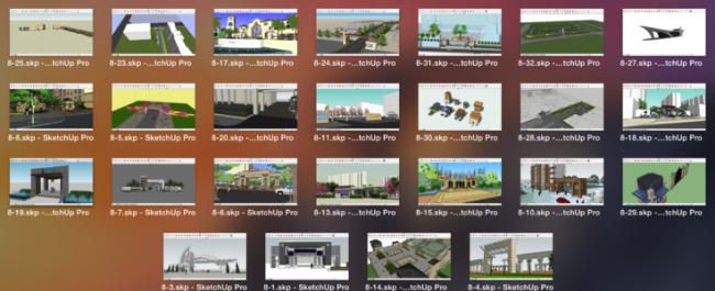 Sketchup素材模型|200个SU小区大门模型，素材组件