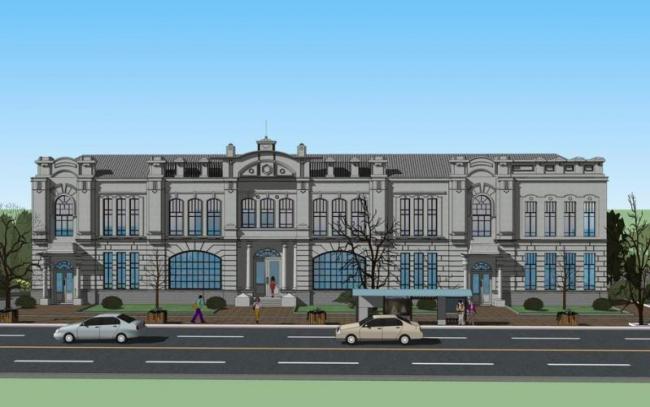 Sketchup学校模型|多层幼儿园学校，小学，欧式古典风格，教育建筑