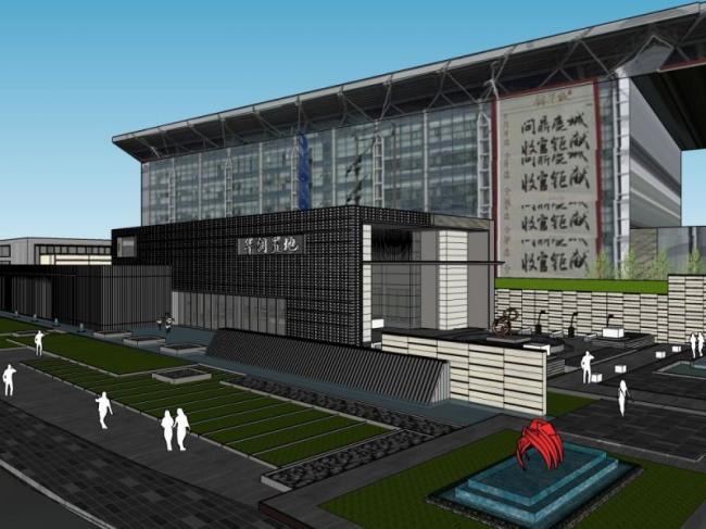 Sketchup商业模型|多层售楼处，现代风格，商业建筑