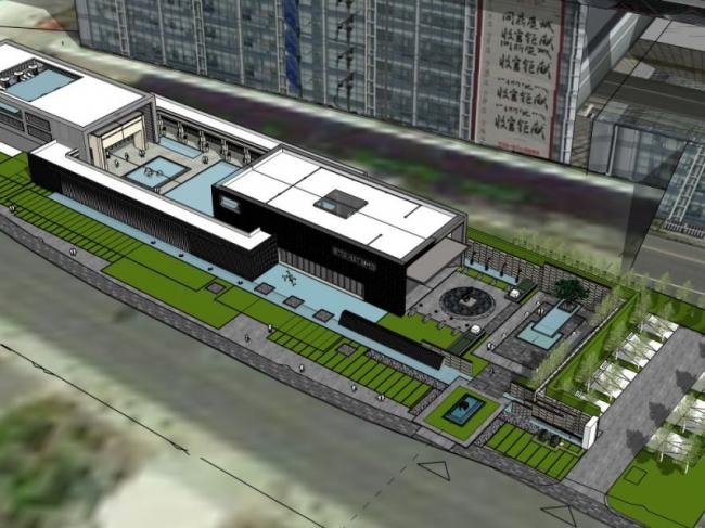 Sketchup商业模型|多层售楼处，现代风格，商业建筑