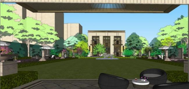 Sketchup住宅模型|小高层住宅，底层商业，新古典风格