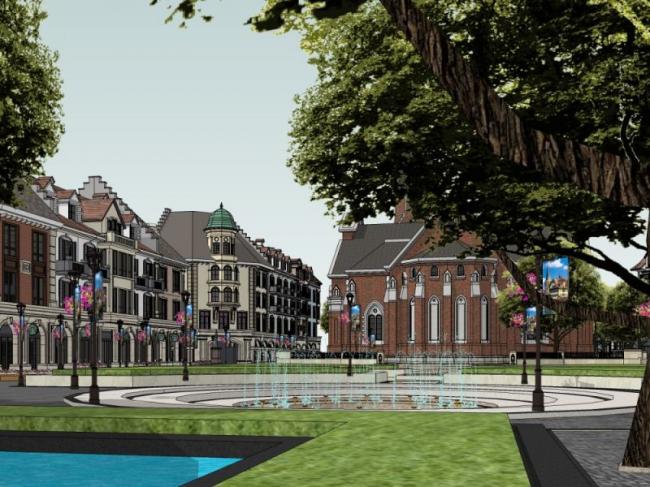 Sketchup商业模型|多层商业街，欧式古典风格