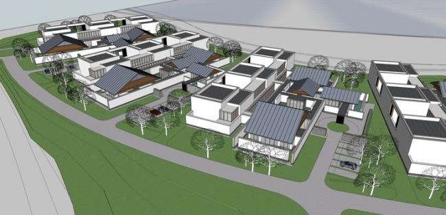 Sketchup住宅模型|多层住宅院落，中式风格