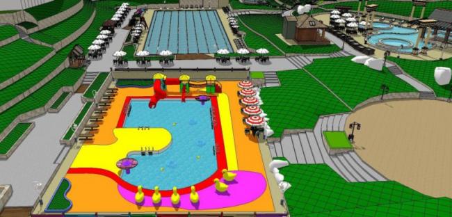 Sketchup酒店模型|多层温泉会所酒店，新古典风格