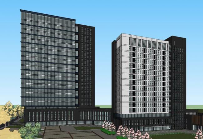 Sketchup办公模型|产业园科研楼，高层办公，现代风格