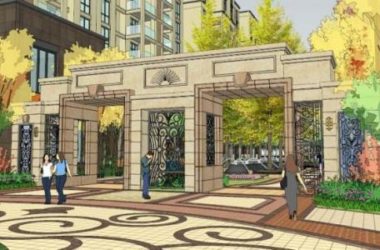 Sketchup景观模型|住宅小区入口景观，古典风格-BIM建筑网