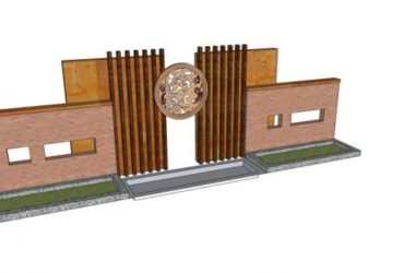 Sketchup素材模型|中式景墙大门，影壁墙，景观素材组件-BIM建筑网