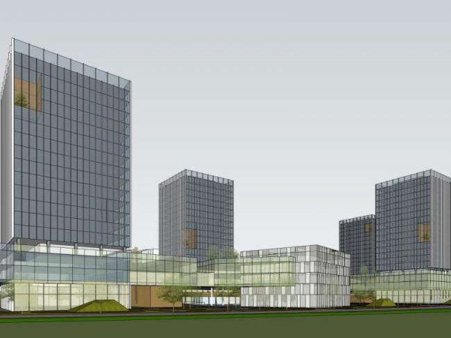 Sketchup办公模型|高层办公楼，写字楼，现代风格