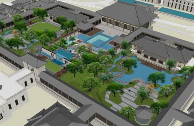 Sketchup文化模型|多层博物馆，文化建筑，中式风格，中式园林，古建