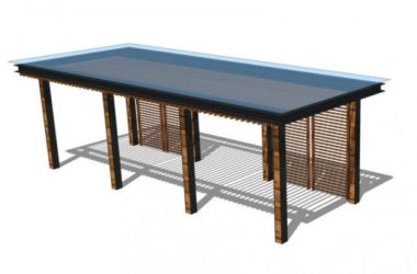 Sketchup素材模型|现代廊架，素材组件-BIM建筑网