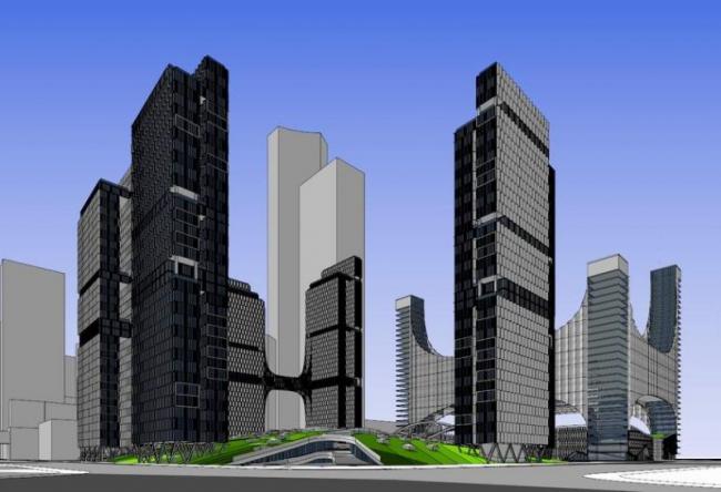 Sketchup办公模型|超高层办公楼写字楼，公寓，现代风格