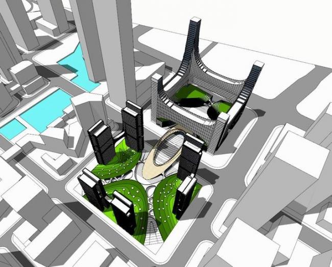 Sketchup办公模型|超高层办公楼写字楼，公寓，现代风格