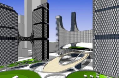 Sketchup办公模型|超高层办公楼写字楼，公寓，现代风格-BIM建筑网