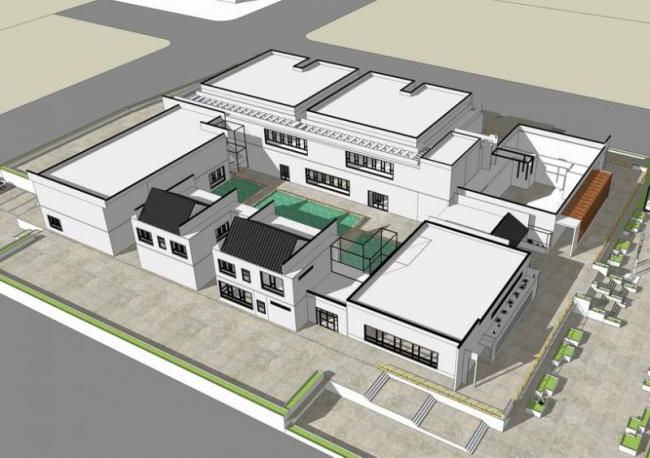 Sketchup文化模型|多层博物馆，文化建筑，中式风格