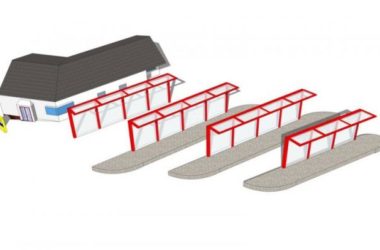 Sketchup素材模型|公交站台，公车站，候车棚，站牌-BIM建筑网