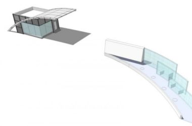 Sketchup素材模型|现代入口大门，素材组件-BIM建筑网