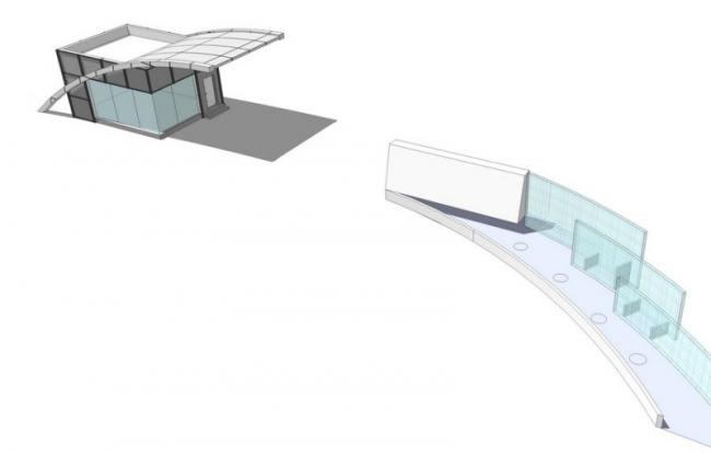 Sketchup素材模型|现代入口大门，素材组件