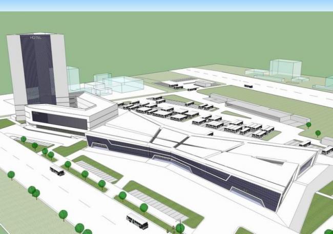 Sketchup车站路桥|多层高层混合汽车站，高层办公，现代风格，交通建筑