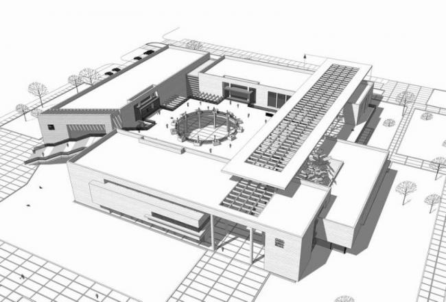Sketchup文化模型|多层展览馆展示中心博物馆，现代风格，文化建筑