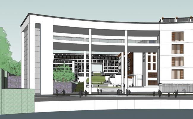 Sketchup学校模型|多层学校教学楼，校园，教育建筑，新中式风格
