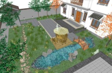 Sketchup景观模型|中式庭院景观-BIM建筑网