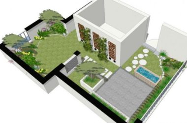 Sketchup景观模型|中式屋顶花园景观-BIM建筑网