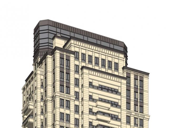 Sketchup住宅模型|高层住宅与会所，欧式古典风格，居住建筑