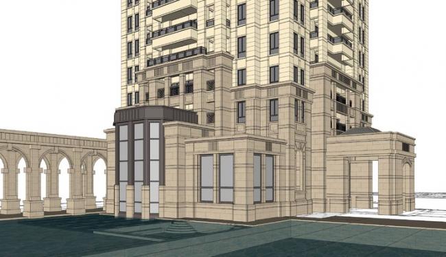 Sketchup住宅模型|高层住宅与会所，欧式古典风格，居住建筑