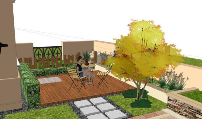 Sketchup景观模型|西班牙别墅庭院景观