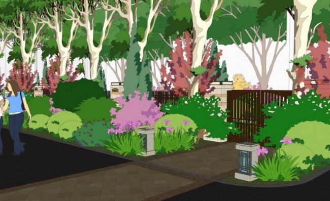 Sketchup景观模型|别墅入口景观，入户景观，现代风格