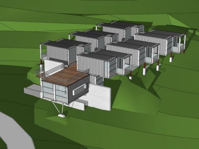 Sketchup商业模型|集装箱，商业娱乐休闲设施，现代风格
