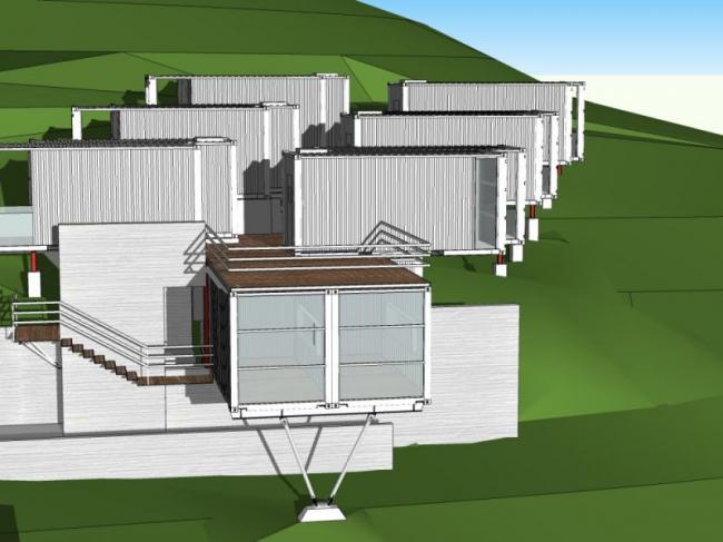 Sketchup商业模型|集装箱，商业娱乐休闲设施，现代风格