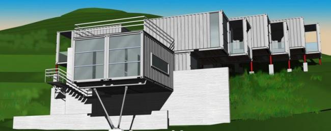 Sketchup商业模型|集装箱，商业娱乐休闲设施，现代风格