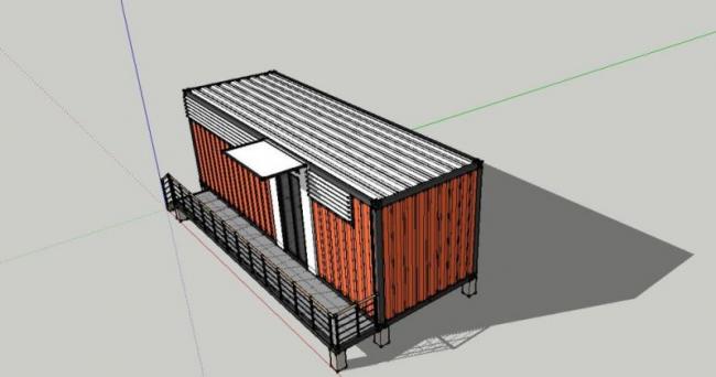 Sketchup商业模型|集装箱，商业，现代风格