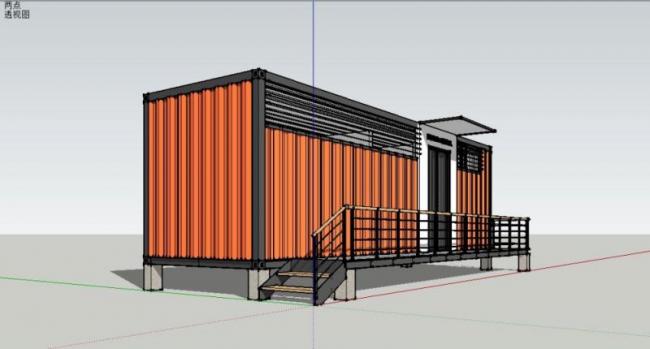Sketchup商业模型|集装箱，商业，现代风格