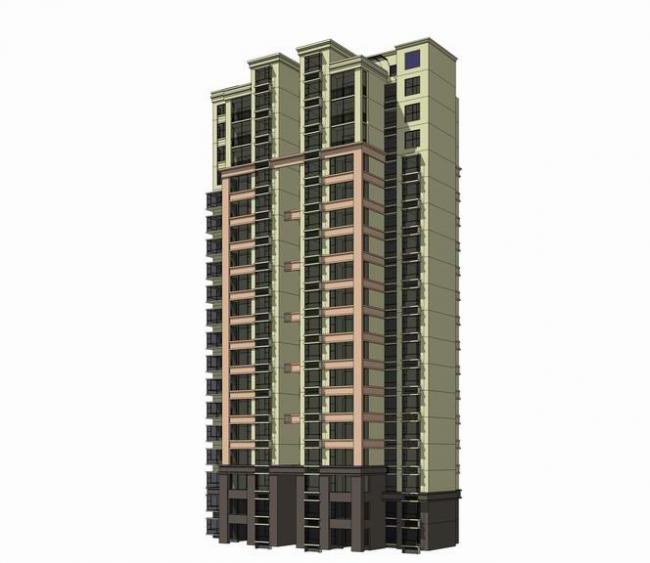Sketchup住宅模型|高层住宅，新古典风格，居住建筑