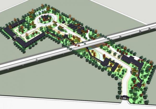 Sketchup景观模型|公园景观，中式风格