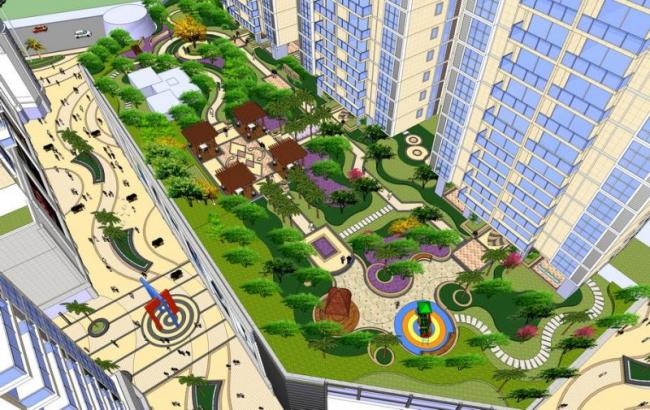 Sketchup景观模型|住宅小区景观，屋顶花园景观，现代风格