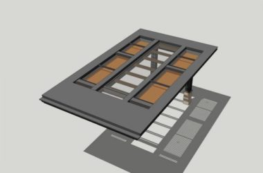 Sketchup素材模型|入口雨棚，景观素材组件-BIM建筑网